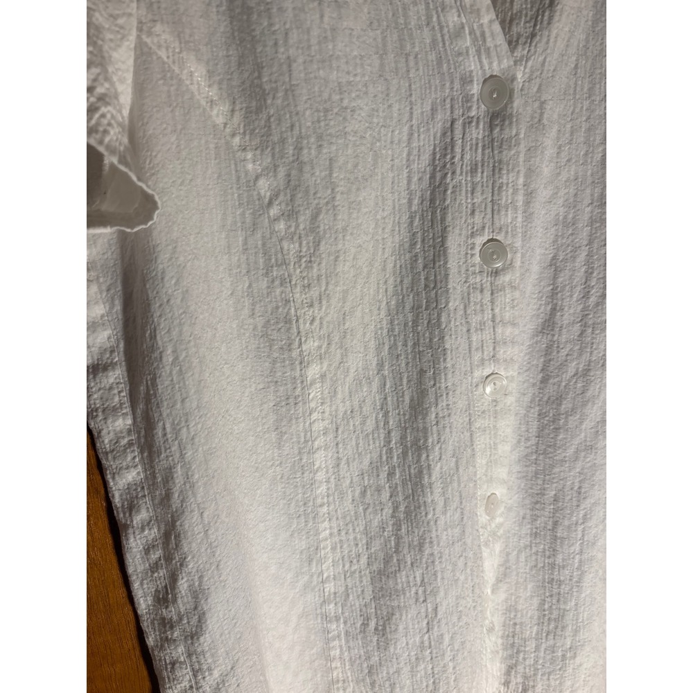 White Stag Arctic White Textured Button Up Short Sleeve Shirt WL21722 Womens M - Picture 3 of 9